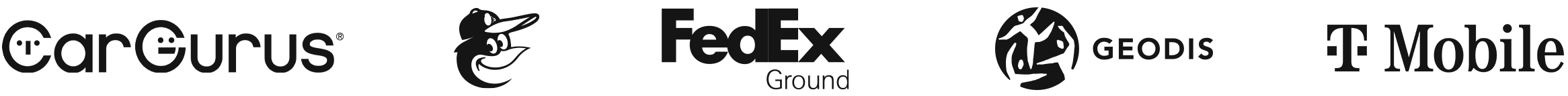 Partner logos: CarGurus, Baltimore Orioles, FedEx Ground, GEODIS, and T-Mobile