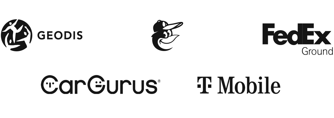 Partner logos: GEODIS, Baltimore Orioles, FedEx Ground, CarGurus, and T-Mobile